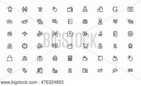 E-commerce And Shopping Icons Outline Vector Template