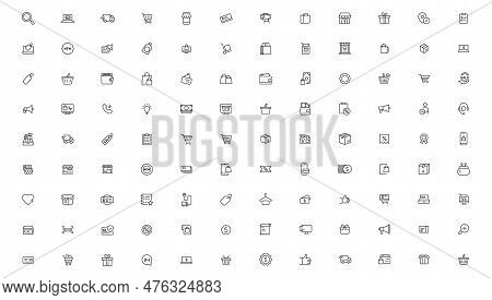 E-commerce And Shopping Icons Outline Vector Template