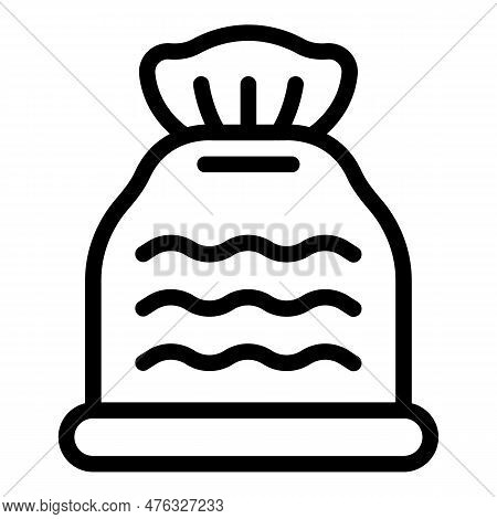 Bag Frozen Icon Outline Vector. Food Vacuum. Cook Seal