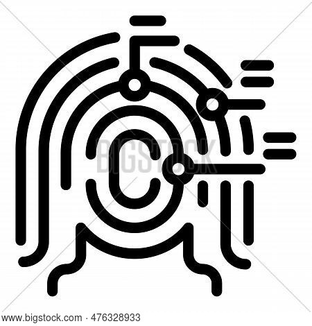 Fingerprinting Icon Outline Vector. Touch Finger. Password Key