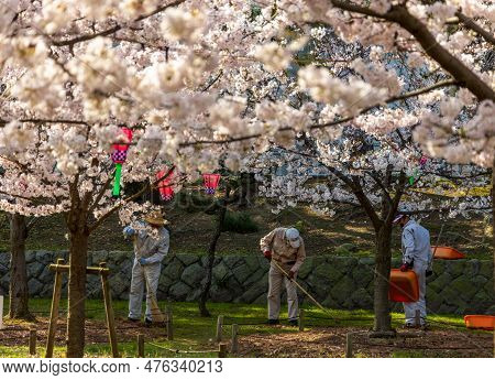Takamatsu, Japan - March 30, 20023: Park, Or Takamatsu Castle Park In Takamatsu City, Kagawa Prefect