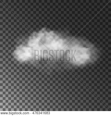Realistic Smooth Cloud Isolated On Transparent Background.