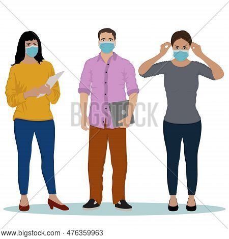 Masked Students During The Onset Of A Pandemic