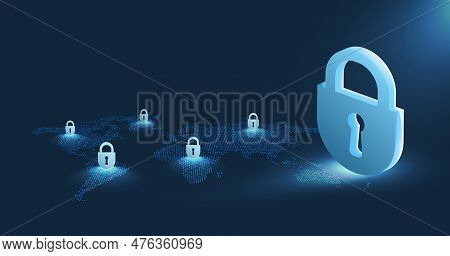 Security Concept And Digital Security Data Network Protection.