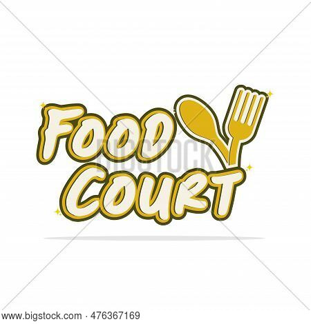 Food Court Design With Pastel Colors And Additional Spoons And Forks