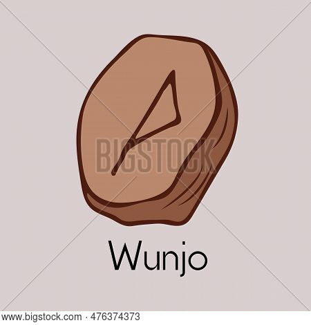 Rune Wunjo.ancient Scandinavian Runes Senior Futarka. Magic, Ceremonies, Religious Symbols. Predicti