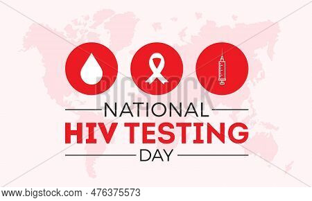 Hiv Testing Day, June 27. Vector Template For Banner, Greeting Card, Poster Of Hiv Testing Day. Vect