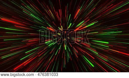 Abstract Geometric Background Of Radial Lines. Dataflow Tunnel. Explosive Star. Movement Effect. Glo