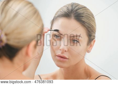 Close-up Beauty Portrait Of Attrctive Cute Sensual Young Woman, Perfect Skin, Fashion Makeup. Woman 