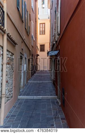 Monaco-ville, Monaco, April 20th 2023:- A View Of The Narrow Streets In Monaco-ville, The Old Town O