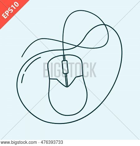 Hand Drawn Wireless Mouse And Mouse Pad Icon Design Vector Flat Modern Isolated Illustration