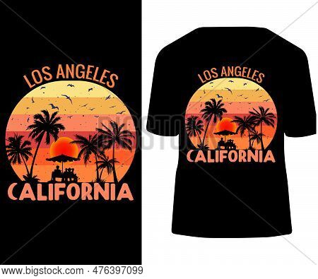 Los Angeles California Beach T-shirt Design Us