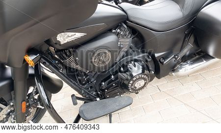 Bordeaux , Aquitaine  France - 05 01 2023 : Indian Chieftain Dark Horse Touring Motorcycle 116 Cubic