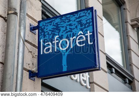 Lyon , Aura France - 04 24 2023 : Laforet Sign Brand And Text Logo Wall Entrance Facade French Real 