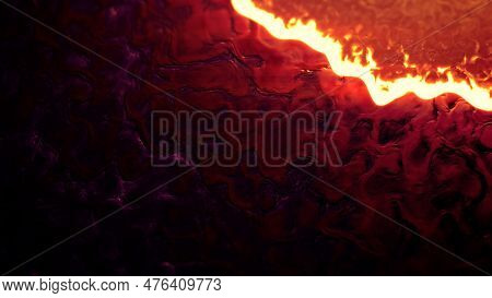 Blazing Red And Orange Ingrained Forms Forms - Abstract 3d Rendering
