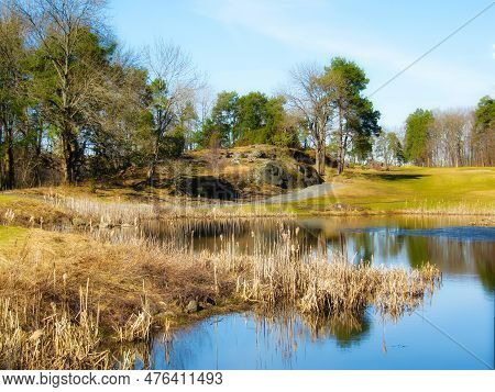Landscape With A Lake In Rygge, Norway