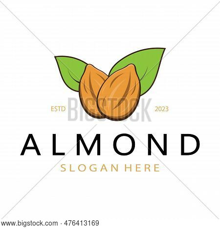 Simple Almond Logo,for Business,badge,trademark,almond Oil,almond Farm,almond Shop,vector