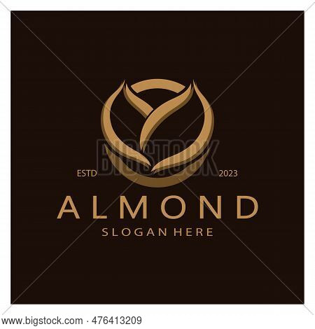 Simple Almond Logo,for Business,badge,trademark,almond Oil,almond Farm,almond Shop,vector