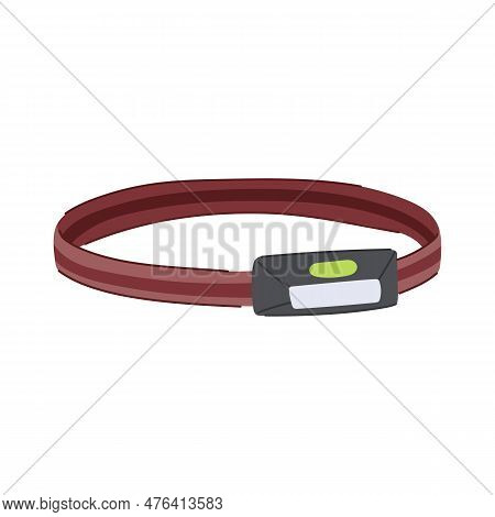 Equipment Headlamp Flashlight Cartoon. Light Dark, Man Electric Equipment Headlamp Flashlight Sign. 