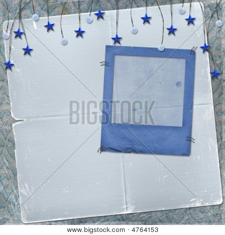Grunge snímek z Grunge papíry s korálky a hvězdy