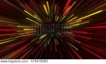 Abstract Geometric Background Of Radial Lines. Dataflow Tunnel. Explosive Star. Movement Effect. Bac