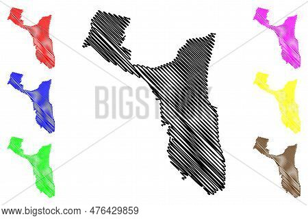 Ilheus Municipality (bahia State, Municipalities Of Brazil, Federative Republic Of Brazil) Map Vecto