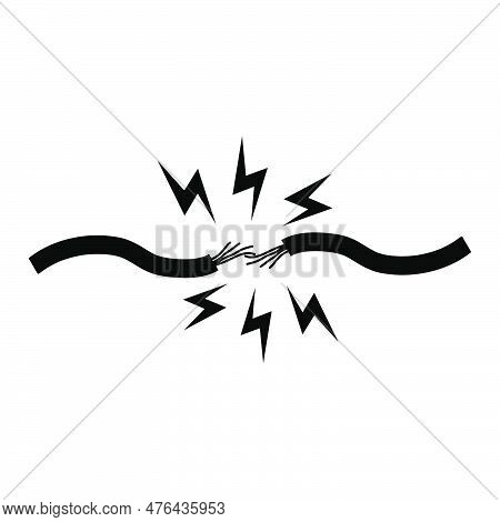 Short Circuit With Sparks Vector Icon Isolated On White Background.eps