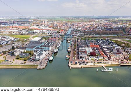 Aerial From The City Maassluis In The Netherlands
