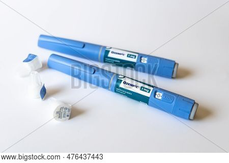 Ozempic Insulin Injection Pen Or Insulin Cartridge Pen For Diabetics. Medical Equipment For Diabetes