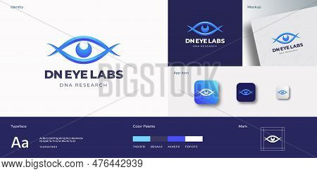 Dna Eye Spiral Labs Ophthalmology Research Abstract Vector Sign Symbol Logo Template. Concept Identi