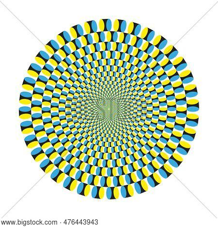 Optical Illusion Seamless Pattern. Moving Visual Hypnotic Optic Art. Vector Illustration. Decorative