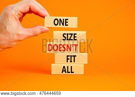 One Size Does Not Fit All Symbol. Concept Words One Size Does Not Fit All On Wooden Blocks. Business