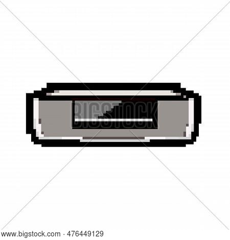 Record Cd Player Game Pixel Art Retro Vector. Bit Vintage Audio, Sound Retro Record Cd Player. Old V
