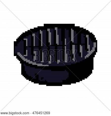 Hole Drainage Grate Game Pixel Art Retro Vector. Bit Hole Drainage Grate. Old Vintage Illustration