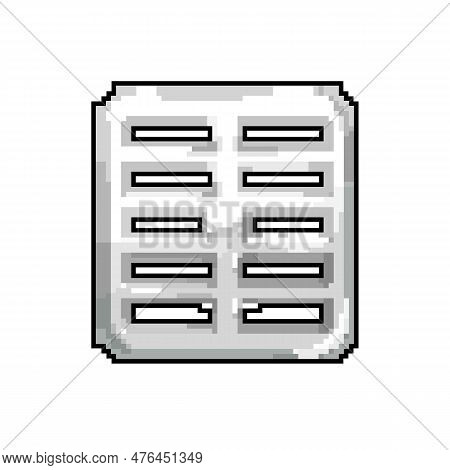 Road Drainage Grate Game Pixel Art Retro Vector. Bit Road Drainage Grate. Old Vintage Illustration