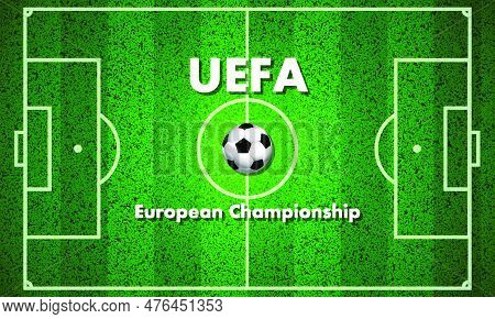 Football Field For The Uefa European Championship, Vector Art Illustration.