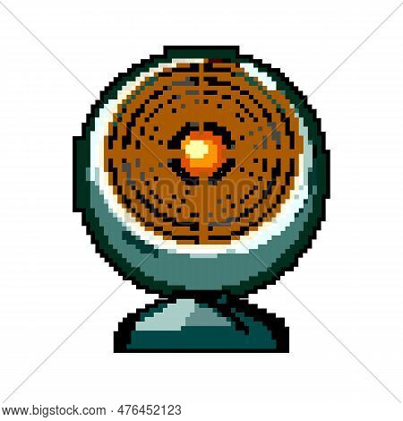Home Electric Fan Game Pixel Art Retro Vector. Bit Ventilation Blower, Air Ventilator Home Electric 