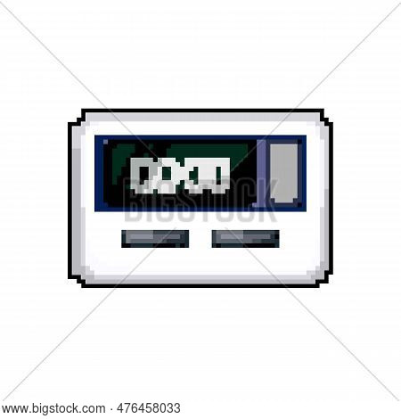 Minute Kitchen Timer Clock Game Pixel Art Retro Vector. Bit Minute Kitchen Timer Clock. Old Vintage 