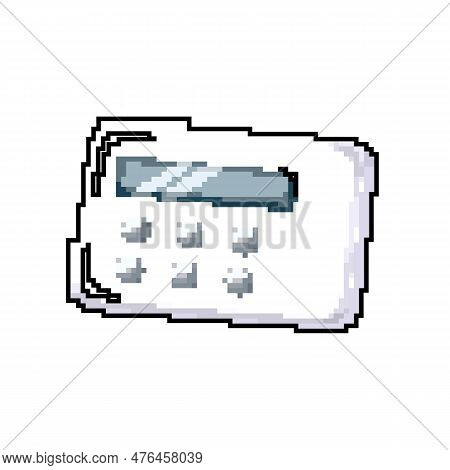 Digital Kitchen Timer Clock Game Pixel Art Retro Vector. Bit Digital Kitchen Timer Clock. Old Vintag