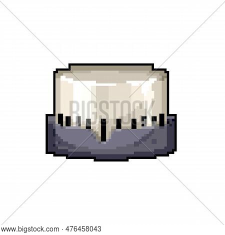 Stop Kitchen Timer Clock Game Pixel Art Retro Vector. Bit Stop Kitchen Timer Clock. Old Vintage Illu