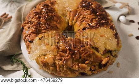 Bolo Rainha Or Queen's Cake, Made For Christmas, Carnavale Or Mardi Gras With Present Wrapping In Ba