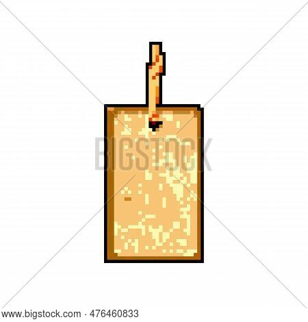 Price Paper Tag Game Pixel Art Retro Vector. Bit Price Paper Tag. Old Vintage Illustration