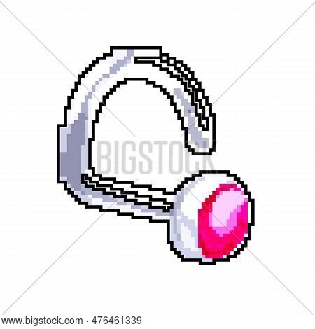 Ear Piercing Ring Game Pixel Art Retro Vector. Bit Ear Piercing Ring. Old Vintage Illustration