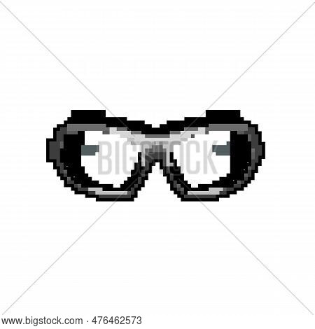 Protection Safety Glasses Game Pixel Art Retro Vector. Bit Protection Safety Glasses. Old Vintage Il