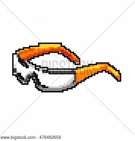 Safe Safety Glasses Game Pixel Art Retro Vector. Bit Safe Safety Glasses. Old Vintage Illustration