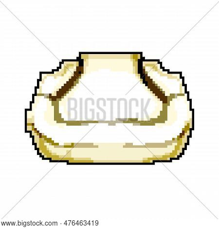 Pillow Seat Cushion Game Pixel Art Retro Vector. Bit Pillow Seat Cushion. Old Vintage Illustration
