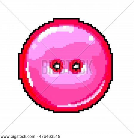 Tailor Sewing Button Game Pixel Art Retro Vector. Bit Tailor Sewing Button. Old Vintage Illustration