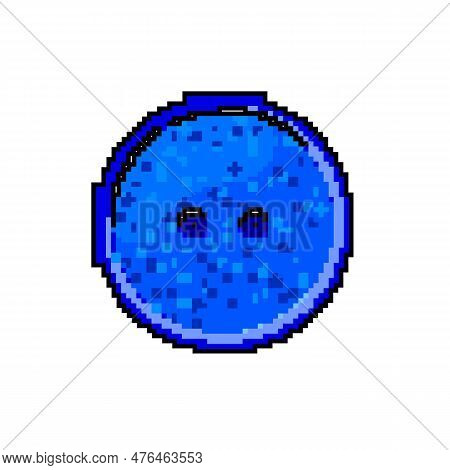 Textile Sewing Button Game Pixel Art Retro Vector. Bit Textile Sewing Button. Old Vintage Illustrati