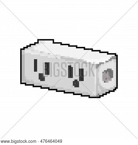 Technology Smar Plug Game Pixel Art Retro Vector. Bit Technology Smar Plug. Old Vintage Illustration