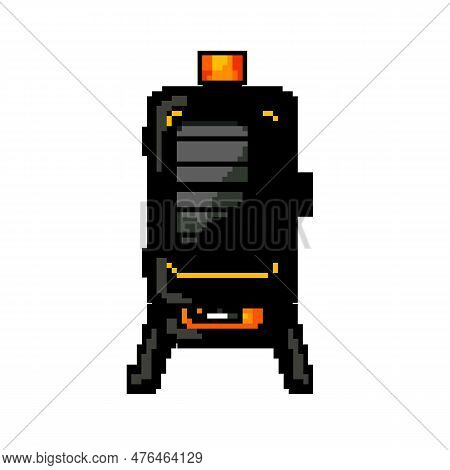 Delicious Smoker Bbq Game Pixel Art Retro Vector. Bit Delicious Smoker Bbq. Old Vintage Illustration